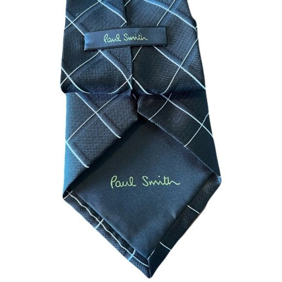 Paul Smith 62 x 4 Black With White Lines Mens Neck Tie - Picture 2 of 2